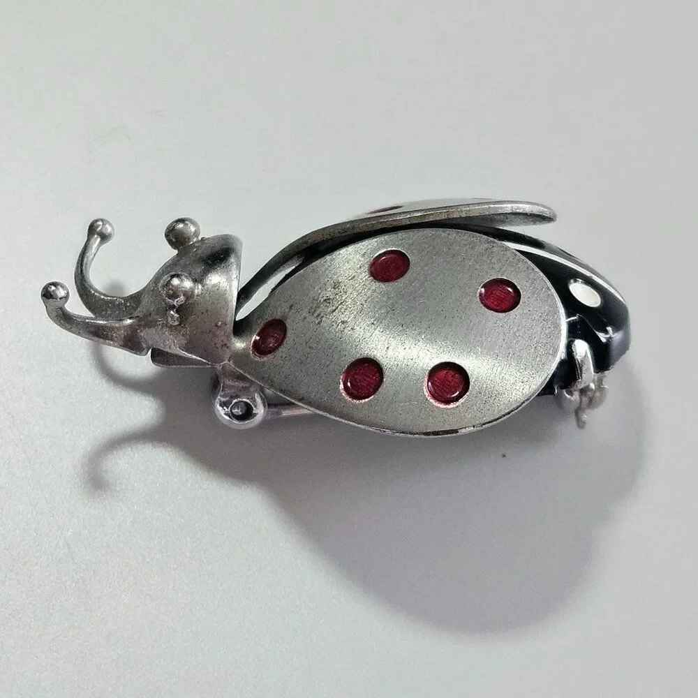 Beau Sterling Silver Vintage Lady Bug Brooch